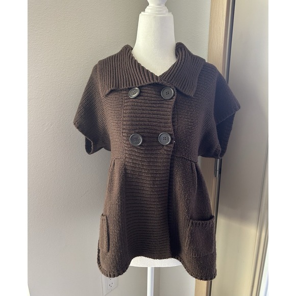 Its Our Time Sweaters - Vintage Brown Front Button Sweater Coquette Twee Feminine Boho Whimsy 90s